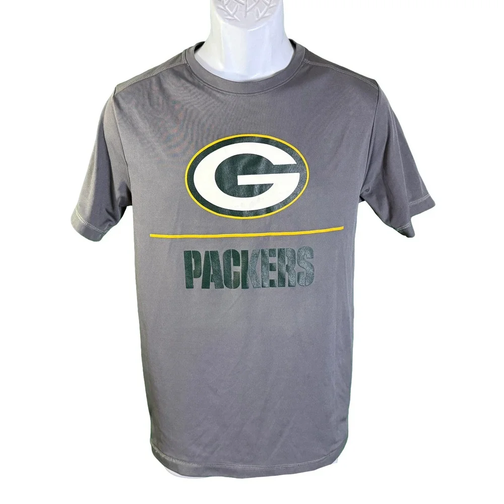 NFL Team Apparel Green Bay Packers Shirt Mens Small Gray‎ Clay Matthews 52 Tee